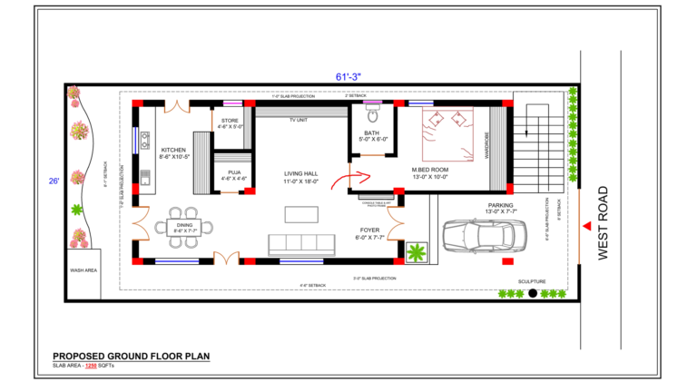 west facing vastu plan